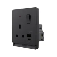 Tronic Single Socket with USB-A & Type-C - Black Finish
