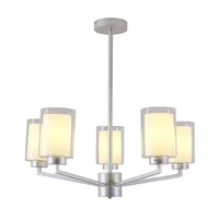 Tronic Silver 5-Light Pendant Lamp with Frosted Cylindrical Shades (E27)