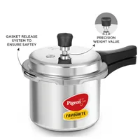 Pigeon Pressure Cooker 3l Deluxe Outer Lid Aluminium Sap 102 - Ergonomic Sturdy Handle Thermal Efficiency Special Alloy Safety Plug