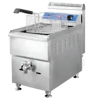Commercial Gas Fryer 18L Single Tank, 17,060 BTU High-Efficiency LPG Countertop Deep Fryer, Professional Stainless Steel Fryer HGF-779