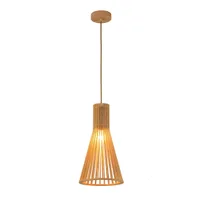Tronic Wood Pendant Lamp - Tall Cone Design, 20cm