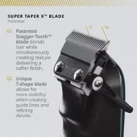 Wahl Professional Cordless Clipper, Super Taper X with Stagger-Tooth™ T-Blade, Crunch Blade Technology 3026472