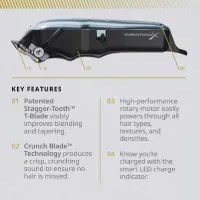 Wahl Professional Cordless Clipper, Super Taper X with Stagger-Tooth™ T-Blade, Crunch Blade Technology 3026472