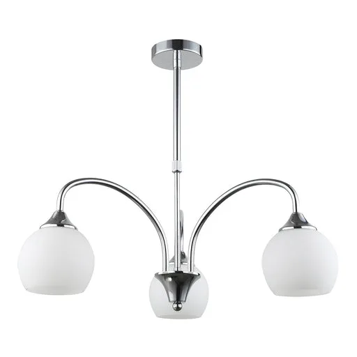 Tronic Silver & White 3-Light Elegant Pendant Lamp