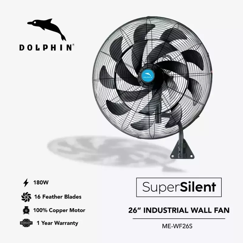 Dolphin Industrial Wall Fan 26" Super Silent ME-WF26S