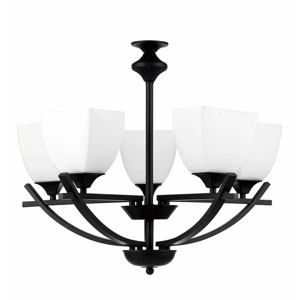 Tronic Elegant Black & White 5-Light Pendant Lamp
