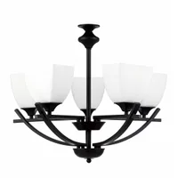Tronic Elegant Black & White 5-Light Pendant Lamp