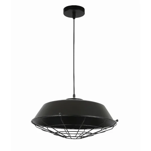Tronic Black Shade with Wire Mesh Pendant Light