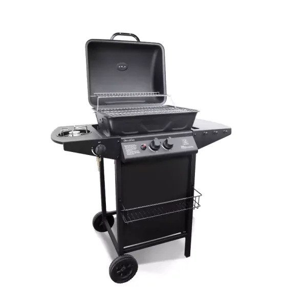 Decakila Barbeque Grill Gas Stainless Steel 8kw Burner Kmgs005b 48.5x37.5cm aluminium valve wire support warming rack piezo ignition with thermometer