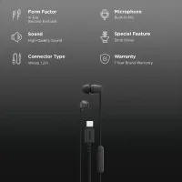 Sony Wired In Ear Type C Headphone with InLine Remote for Volume & Mute Function with Mic IER-EX15C BXE
