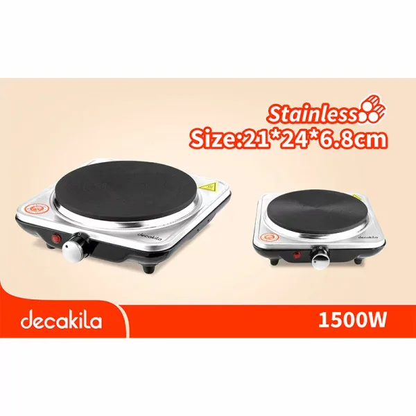 Decakila Hot Plate Ceramic Single 1500W Burner 5 Heat Settings Portable Kecc009m