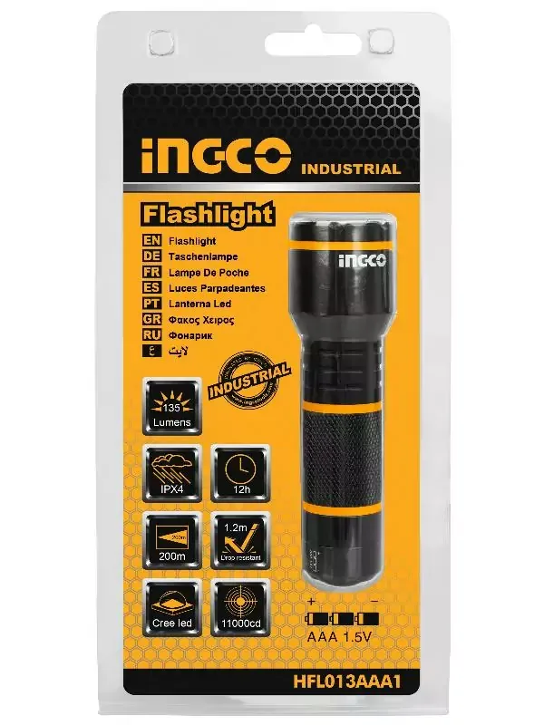 Ingco Torch LED Aluminum Alloy 200 Lumens HFL013AAA1