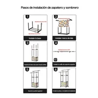 Double Bar Movable Coat Rack with Laundry Basket - JHC2341L