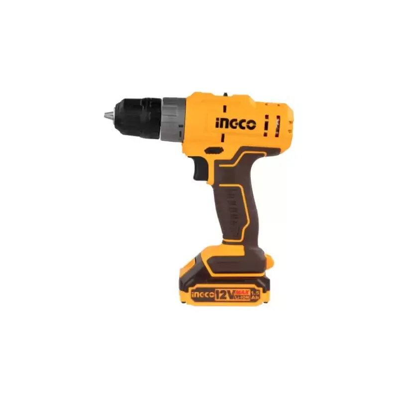 Ingco Cordless Drill Lithium-ion 12V 25NM with Integrated Work Light & LED battery power indicator CDLI1228