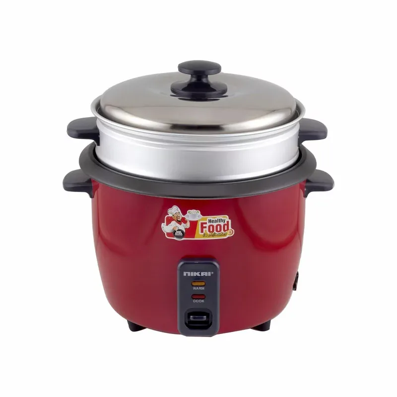 Nikai Rice Cooker 1.8L Keep Warm Function Teflon Coated Inner Pot 700W NR672N1 Aluminum Steamer Detachable Power Cord Indicator Lights