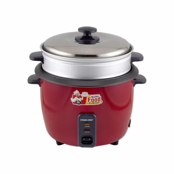 Nikai Rice Cooker 1.8L Keep Warm Function Teflon Coated Inner Pot 700W NR672N1 Aluminum Steamer Detachable Power Cord Indicator Lights