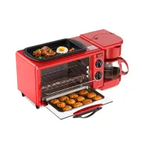 Decakila Breakfast Station 9l Oven Capacity 3 In 1 Baking Frying and Coffee Maker 1050w Keev003r 30 mins timer with bell ring 100�c - 230�c oven temperature control 0.5l coffee maker 4 cups capacity