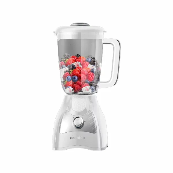 Decakila Blender 1.5l Plastic Jug with Stainless Steel Blades 500w Kejb043w high temperature protection anti slip feet design