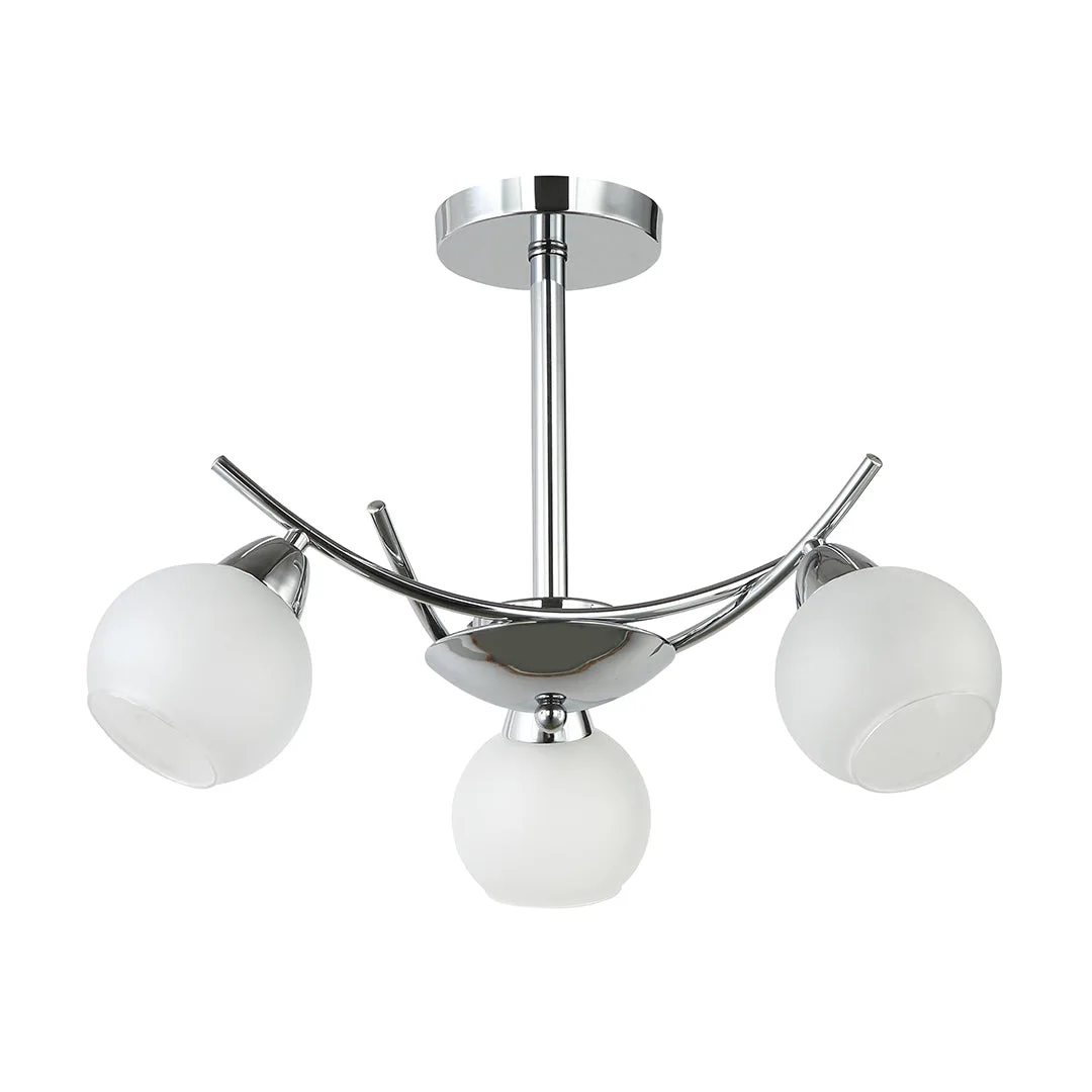 Tronic Elegant 3-Light Silver Pendant with Glass Globes