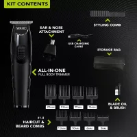 Wahl Full Body Cordless Trimmer All in One with Attachment Guide Combs 3028664