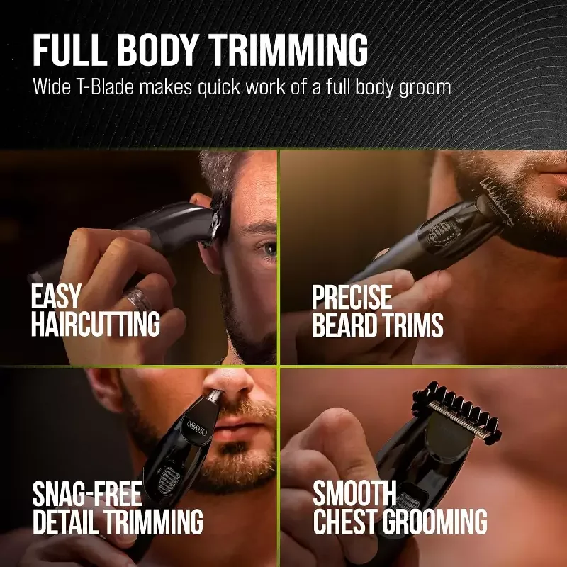 Wahl Full Body Cordless Trimmer All in One with Attachment Guide Combs 3028664