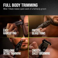 Wahl Full Body Cordless Trimmer All in One with Attachment Guide Combs 3028664