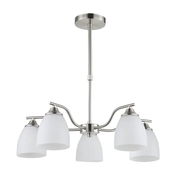 Tronic Silver & White 5-Light Glass Pendant