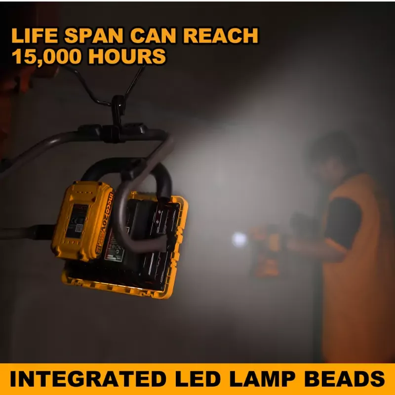 Ingco Cordless Portable LED Work Lamp 20W with High & Low Lumen Setting CWLI2025