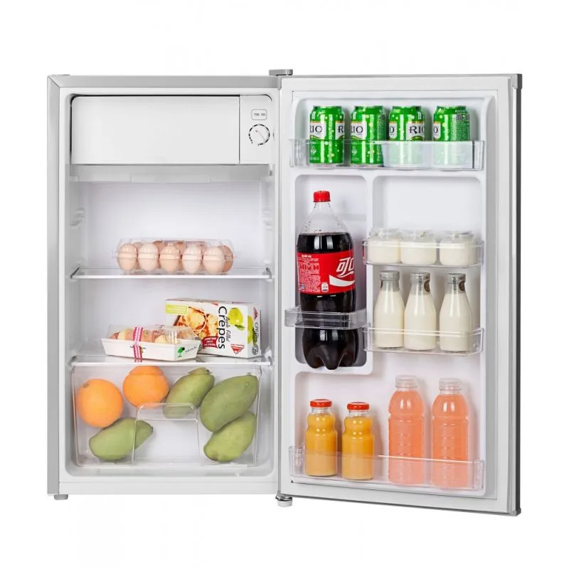 Hisense Refrigerator 90L Single Door, Reversible Door, Chiller Compartment, Tempered Glass Shelves, Low Noise, Titanium Silver H125RTS
