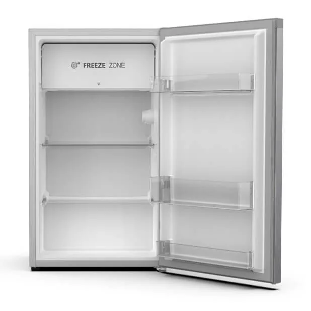 Hisense Refrigerator 90L Single Door, Reversible Door, Chiller Compartment, Tempered Glass Shelves, Low Noise, Titanium Silver H125RTS