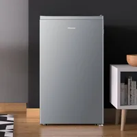 Hisense Refrigerator 90L Single Door, Reversible Door, Chiller Compartment, Tempered Glass Shelves, Low Noise, Titanium Silver H125RTS