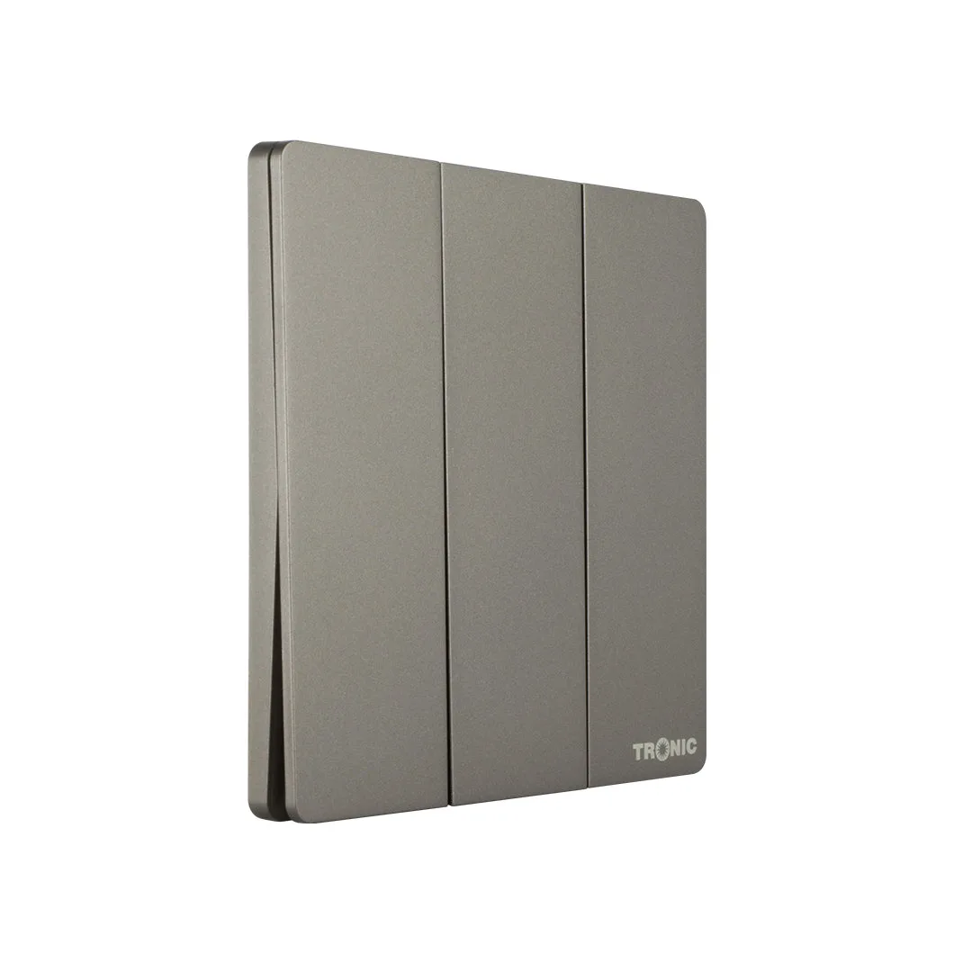 Tronic Grey Three Gang Two Way Switch