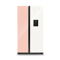Hisense Refrigerator 508L Side By Side Door, with Water Dispenser, No-Frost, Pink & White RS3N518NAG