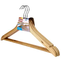 Nadstar Cloth Hanger 5pcs Set Wooden Cool and Anti-Skid Wooden Hangers Sturdy P66