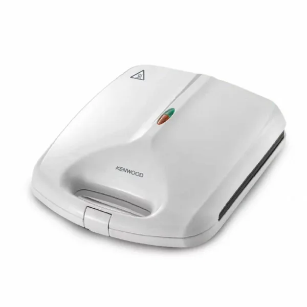 Kenwood Sandwich Toaster 4 Slice Nonstick 1200w Smp50.000wh - Nonstick Grill Plates Cool Touch Handle Unique Squared Design Light Indicator