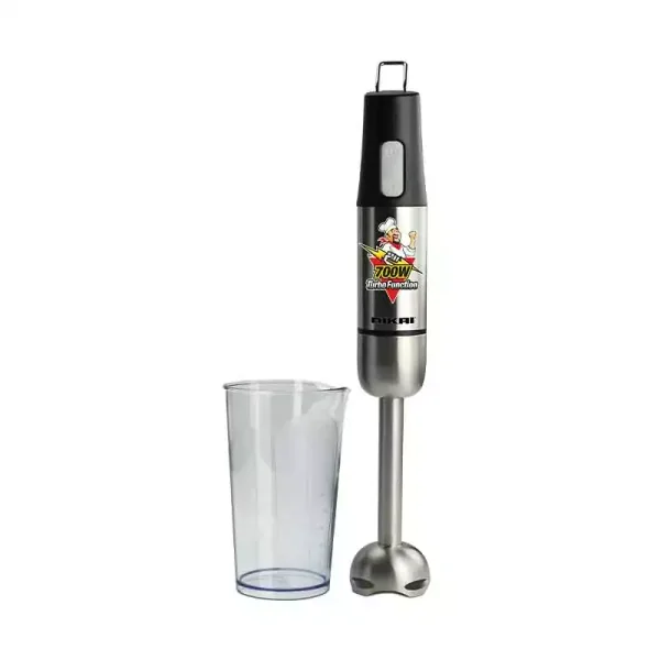 Nikai Hand Blender 600Ml With Cup Stainless Steel Blending Stick 800W Nh8881X Detachable Rod With Blending Cup Easy Storage Hook With Turbo Function