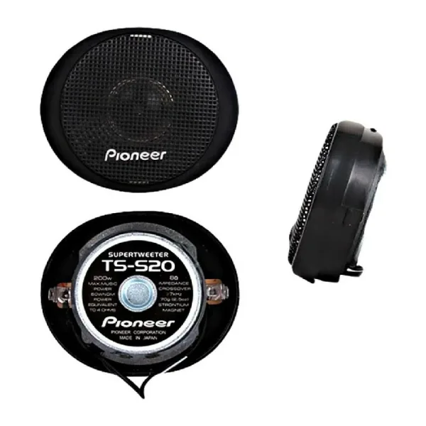 Pioneer Speakers 20 mm, High Power Tweeter Set, 50W RMS, 200W Maximum Music Power, 92 dB Sensitivity, TS-S20
