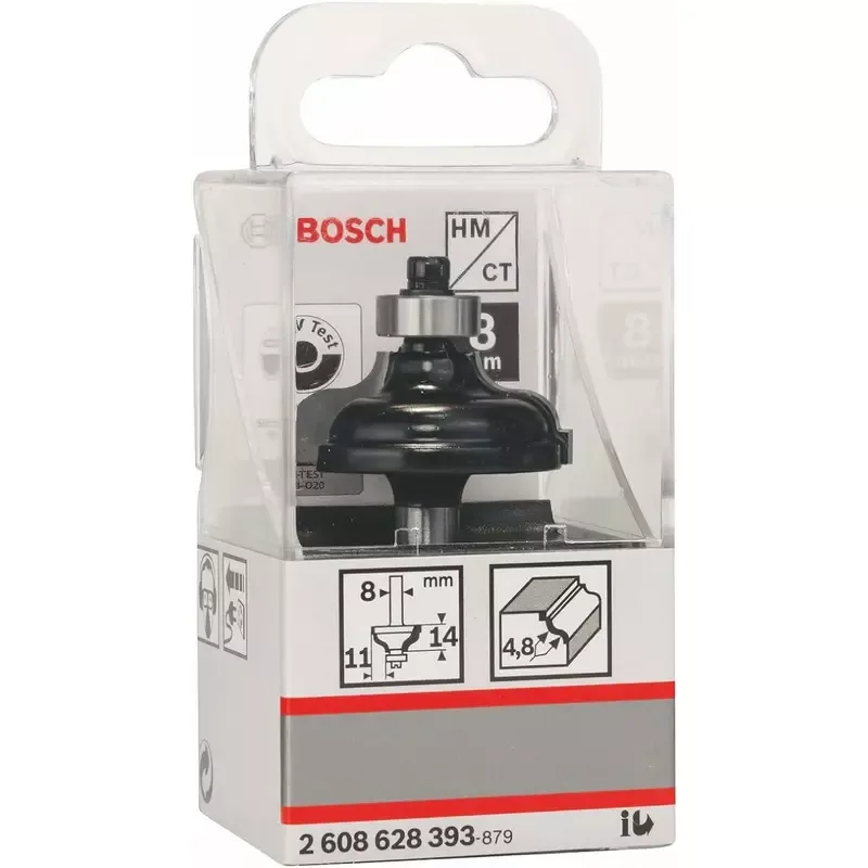 Bosch Edge Forming Bit 8mm, 4.8 x 11 x 14.3 x 57mm 2608628393 4 Bosch Edge Forming Bit 8mm, 4.8 x 11 x 14.3 x 57mm 2608628393