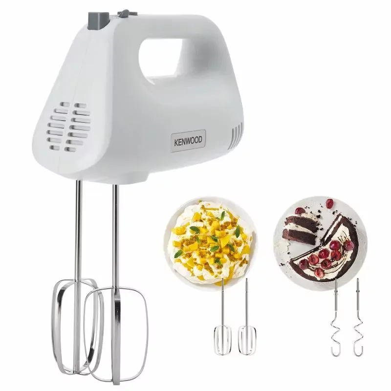 Kenwood Hand Mixer (Electric Whisk) 450W With 5 Speeds + Turbo Button, Twin Stainless Steel Kneader And Beater For Mixing, Whipping, Whisking, Kneading HMP30.A0WH