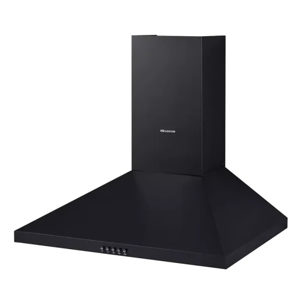 Hisense Chimney Cooker Hood 60cm, Wall Mounted, Powerful Extraction, Low Noise, LED Lighting, Push Button Control HWH601BK
