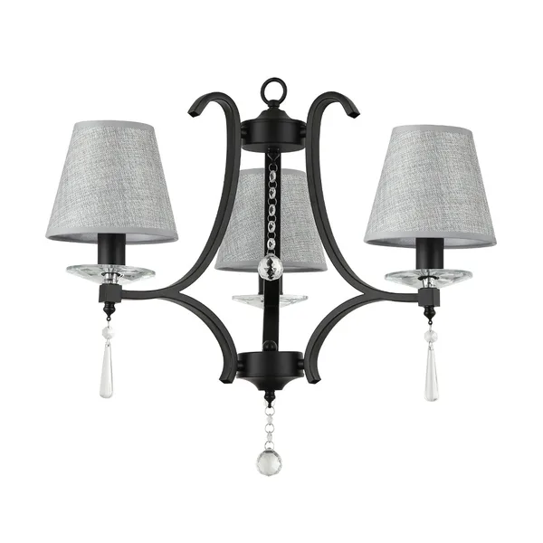 Tronic Elegant Black/Grey Pendant Lamp with Fabric Shades