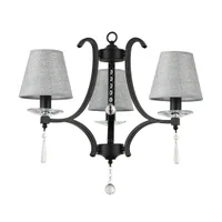 Tronic Elegant Black/Grey Pendant Lamp with Fabric Shades
