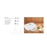 Nikai Sandwich Toaster 2 Slice Easy Carry Handle 700w NST1107A1 Non Stick Plates Twin Sandwich Maker With Indicator Lights Easy Carry Handle