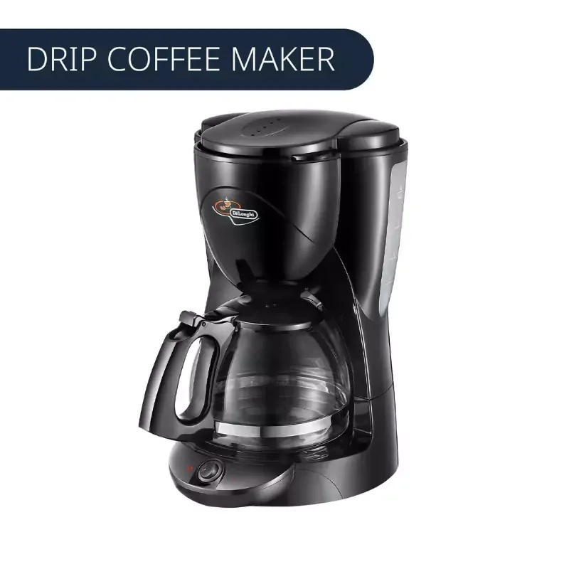 Delonghi Drip Coffee Maker 2.4L Glass Jug, 10 Cups, 1000W, Keep Warm Plate, Water Level Window ICM2.1B
