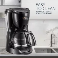 Delonghi Drip Coffee Maker 2.4L Glass Jug, 10 Cups, 1000W, Keep Warm Plate, Water Level Window ICM2.1B