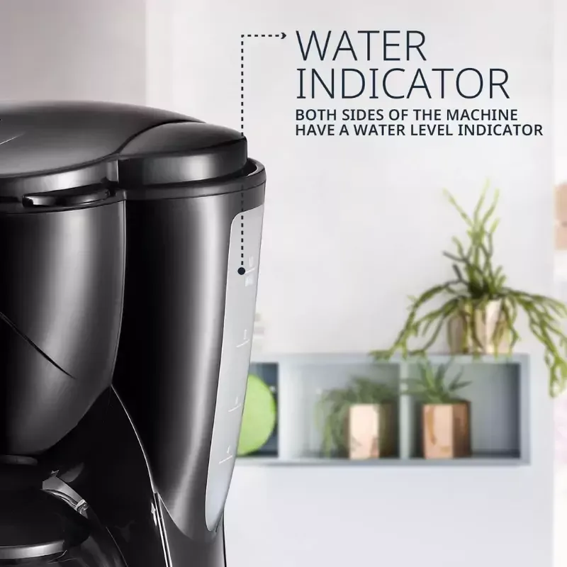 Delonghi Drip Coffee Maker 2.4L Glass Jug, 10 Cups, 1000W, Keep Warm Plate, Water Level Window ICM2.1B