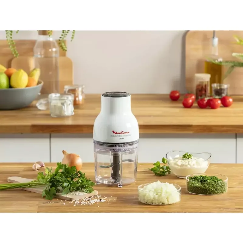 Moulinex Moulinette Essential Chopper 300W, 400ml Bowl with 4 Blades for Effortless Mincing, Chopping and Mixing DJ520127