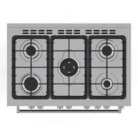 Hisense Freestanding Cooker 90x60cm, Full Gas Burners, Electric Oven & Grill, Glass Lid, Silver HFS90GA5EBL