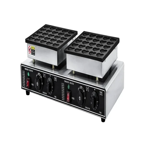 Commercial Electric 100-Hole Dual-Plate Heart Muffin Machine, 1800W Professional Industrial Mini Pancake & Waffle Maker WG-HF-SB50-2
