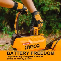 Ingco Cordless Lawn Mower 40V with Brushless Motor, 60L Bag Capacity, 3 Functions, Battery & Charger LMLI20186